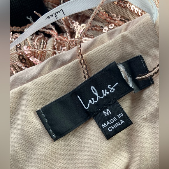 Endless Festivities Rose Gold Sequin Fringe Lace-Up Maxi Dress - Picture 15 of 15